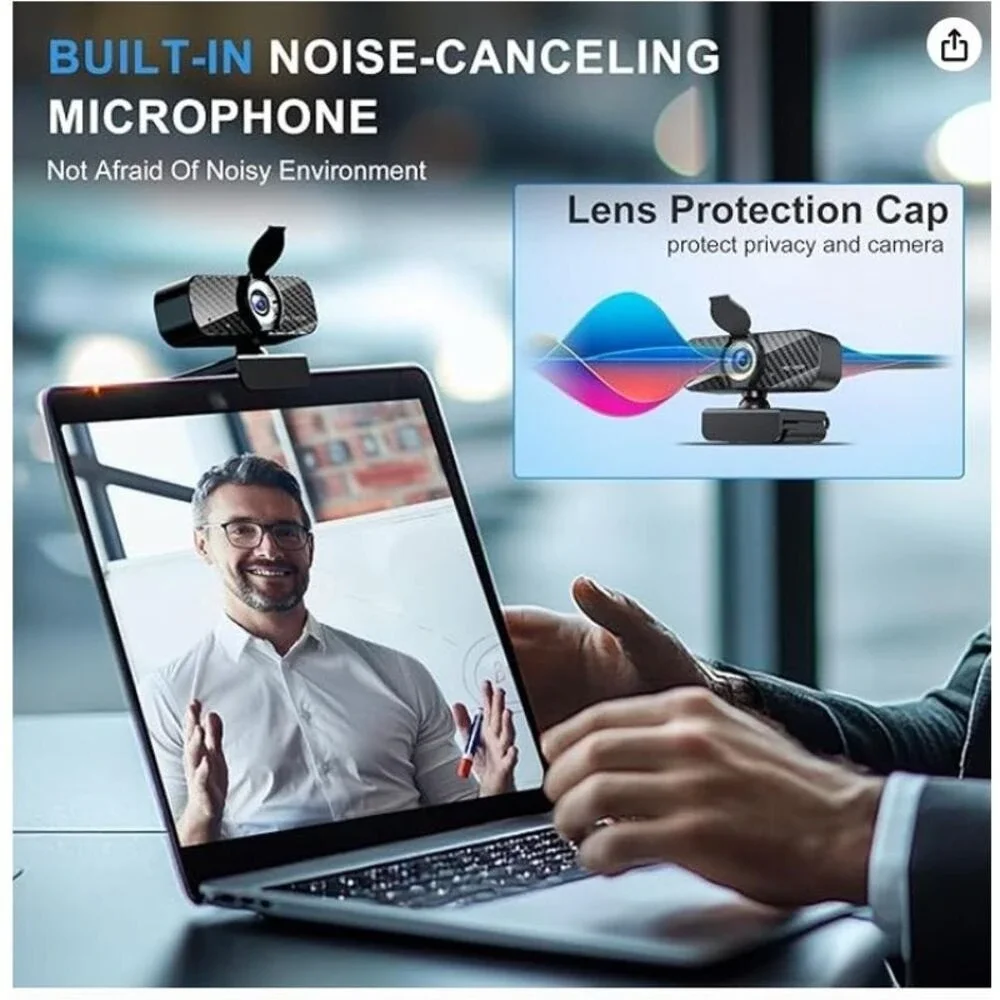 Webcam Full HD‎ 1080P Built-in Microphone Universal Compatibility Zoom Teams